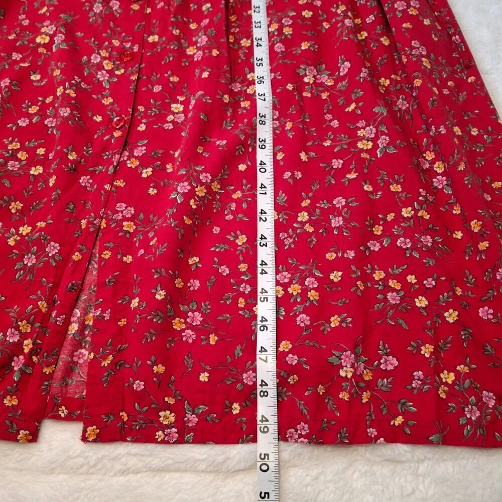 Erika & Co Floral Babydoll Maxi Summer Dress Sz L Boho Cottagecore Peasant - Picture 10 of 16